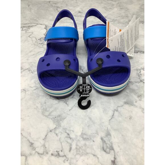 Crocs Kids C13 Blue Navy Crocband Sandals Slip On Summer Comfort Casual OS14-4 - Picture 2 of 8